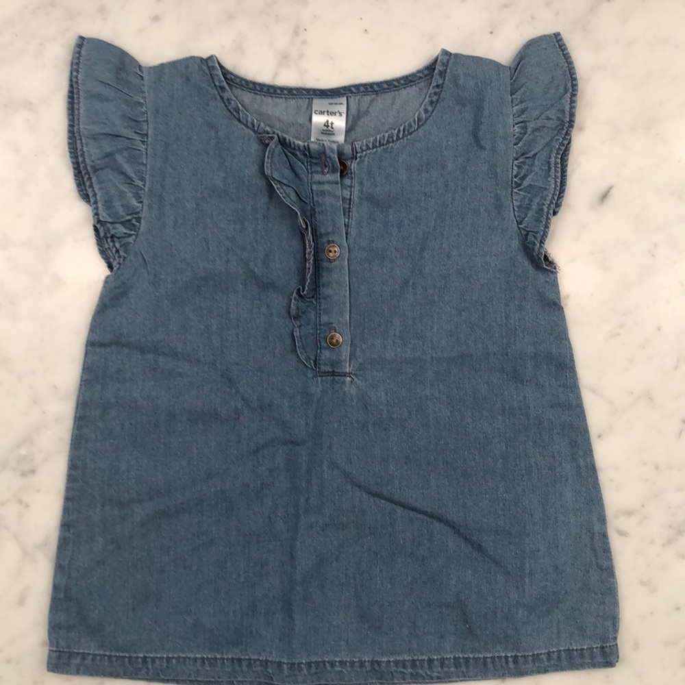 Never worn soft denim chambray top